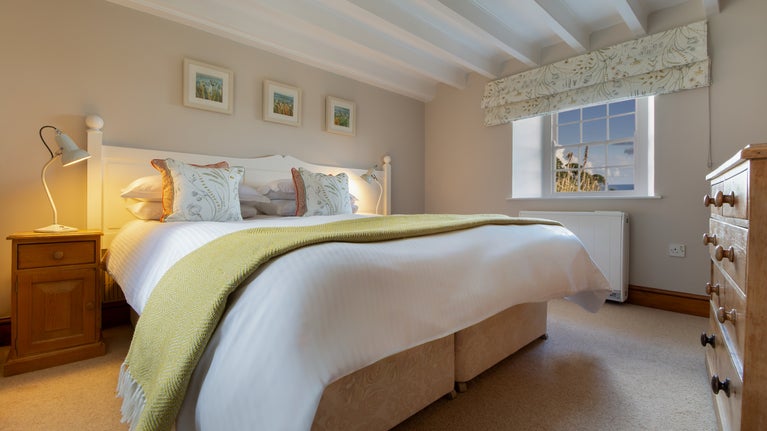 The double bedroom on the ground floor of Chenhalls Barn, which can be made into a twin on request, Cornwall